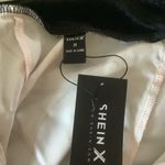 SheIn  X CW2 polka dot & plant print halter neck backless high low mesh dress M Photo 12