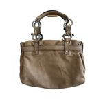 LANVIN Taupe Brown Leather Satchel Handbag Photo 2