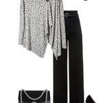 Bobeau GREY LEOPARD ONE-BUTTON FLEECE WRAP CARDIGAN Photo 1