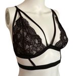 AvidLove womens medium black lace longline bra sexy strappy lingerie bralette Size L Photo 7