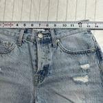 Pistola Women's Frayed Hem Jean Shorts - Light Blue, Distressed Shorts, Button Photo 7