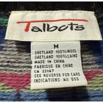 Talbots Vintage 90s  Geometric Shetland Wool Sweater Multicolor Graphic Knit M Photo 2