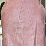 ZARA  BASIC Pink Faux Leather Mini Skirt XS Blush Zip Back A-Line Chic Trendy Photo 0