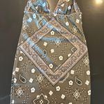 Olive Green Bandana Mini Dress Photo 0