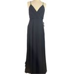 Birdy Grey  Sweetheart V-Neckline Floor Length Chiffon Dress Black  (Kaia) L NWT Photo 3