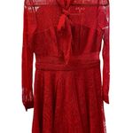 Jay Godfrey Red Lace Sheer Long Sleeve Mini Dress Size 8 NWT Photo 0