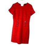 Ann Taylor  LOFT | 8 M | red tweed sheath mini dress Holiday Sheath Short Sleeve Photo 1