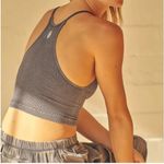 Free People Happiness Runs High Neck Ribbed Crop Tank Top Gray Women's Size S Photo 1