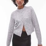Topshop Sweater Cableknit Gray Size Large Photo 0