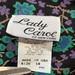 Vintage Pastel Patchwork Floral Blouse XL Cobalt Blue Rayon Top New Eclectic Purple Photo 7