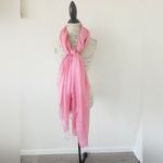 Charter Club  Pink Silk Fringed Striped Large Scarf Wrap Photo 2