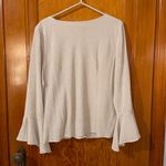 Dressbarn Cream Ruffle Blouse with Jewel Accent Size XL Photo 3