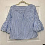 Vineyard Vines Striped Blue and White Tiered Sleeve Top | size small Photo 7