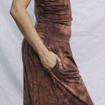 Purusha People Omen Top Genie Pants Set Tencel Natural Mystic Mahogany Large EUC Brown Photo 1