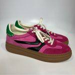 Steve Madden Dodge platform suede sneakers pink green women’s size 12 modern Photo 1