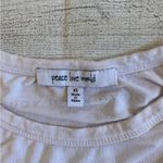 Peace Love World  Ombre Pink and White Sleeveless Tank Top Photo 2