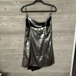 Urban Outfitters UO  Shiny Satin Asymmetrical Mallory‎ Mini Dress size large Photo 3