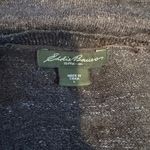 Eddie Bauer Gray Cotton Cardigan Sweater Ruffle Front Long Sleeve Large Photo 2