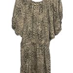 Rebecca Taylor Animal Print Silk Mini Dress Size 12 Blouson Balloon Sleeve Photo 1