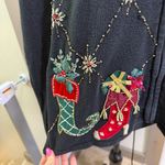 Tiara International Vintage Tiara Holiday Christmas Zip Up Sweater Cardigan Ugly Sweater Holiday S Photo 1