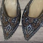 Qupid Brown Shoes Low Heel Beaded Embroidered Womens 7 Slip on Photo 9