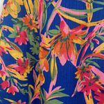 J Crew Floral Shift‎ Dress ($118) Size 2 Tropical Floral Resort Palm Leaf Preppy Blue Photo 4