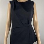 Anne Klein Women’s Top Size 6 Black Sleeveless Rushed Front Detail Full Back Zip Photo 0