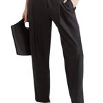 DKNY Linen Blend Pleated Ankle Pant Womens 6 Black Lightweight Breathable NEW Photo 0