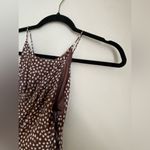 Vintage Cachet Spaghetti Strap Polka Dot Brown Beaded Maxi Dress, Size 4 Photo 4