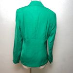 Spring + Mercer Emerald Green Satin Blazer in Large | Tailored One Button Photo 7