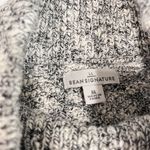 LL Bean Marled Gray Black Mock Neck Linen Blend Ragg Pullover Sweater MEDIUM Gray Photo 7