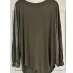 Free People Green Oversized Jersey Shimmy Shake Low Back Long Sleeve Top Size M Photo 0