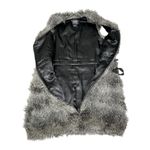 Armani Exchange  black/grey faux fur full zip-up vest size SP Photo 5