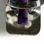 AMETHYST Genuine Stone 925 Sterling Silver Ring Purple Photo 3
