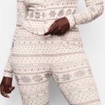SKIMS  3X Fair Isle Cream Pointelle Henley Pajama Top Snowflakes Winter Holiday Photo 0