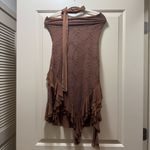 Tiger Mist  - Brown Strapless Dress with Ruffle Hem Photo 3