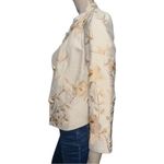 Tracy Reese New York Size 8 Tan Beige Embroidered Beaded Embellished Silk Jacket Photo 3
