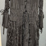 Vintage Jerry T. Women's Black Pleated Long Coat Couture 80's/90's Size M Photo 0