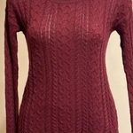 American Eagle American Eagles Outfitters Red knitted Long Sheer Sleeves Sweater SZ S Good Cond Photo 0