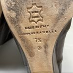 Loeffler Randall  Brown Leather Tall Wedge Boots golden 3 button details size 7.5 Photo 2