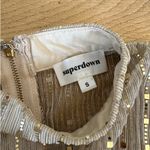 superdown  - Sia Long Sleeve Sequin Crop Top in Gold Nude Metallic Photo 3