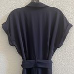 ZARA  Navy Blue Paperbag Belted V Neck Jumpsuit Small Photo 6