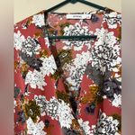 JustFab  women’s size large Floral Wrap v-neck long sleeve top lightweight Photo 9