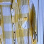 Natural Reflections Yellow and White Plaid Button-Up Shirt Chest 24” Back Length 27” Photo 2
