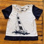 Alfred Dunner  America’s Cup Sailboat Top Navy & White Petite Medium Photo 0