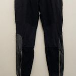 Athleta  Luxe Ponte Legging Black Vegan Leather Colorblock Zipper Moto Leggings L Photo 4