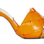 Bottega Veneta NWOT Tangerine Orange intrecchiato Lido sandals Size 38 Photo 0