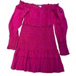 Alexis Pink Off-Shoulder Bishop Sleeve Mini Dress sz Med Photo 0