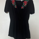 H&M  Embroidered Black Floral Romper Photo 0