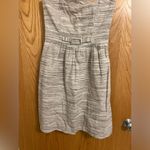 Banana Republic  Womens Size 4 Strapless Dress Heathered Striped Linen Cotton EUC Photo 6